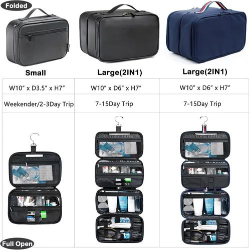 Miniatura 5 de Bolsa de aseo colgante para hombres y mujeres, bolsa de viaje BAGSPRITE para artículos de tocador, bolsa de afeitar resistente al agua para hombres