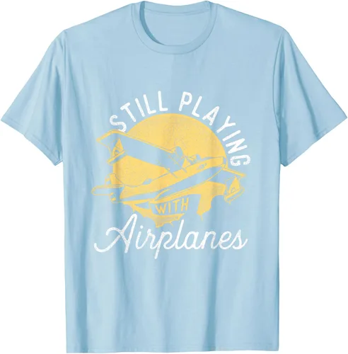 Miniatura 79 de Still Playing With Airplanes - Camiseta de control remoto RC Avión Piloto, Negro