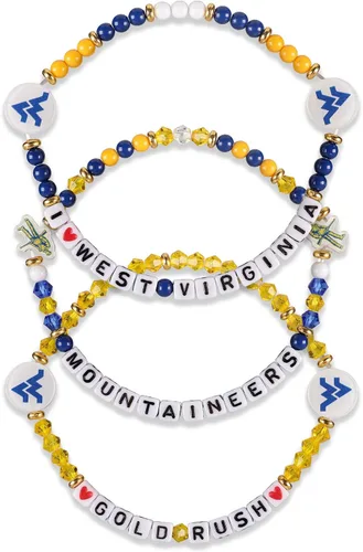 Miniatura 50 de FOCO NCAA unisex-adulto Paquete de 3 Pulseras de la Amistad con Cuentas con Logotipo de Equipo Universitario de la NCAA Oficialmente Licenciadas