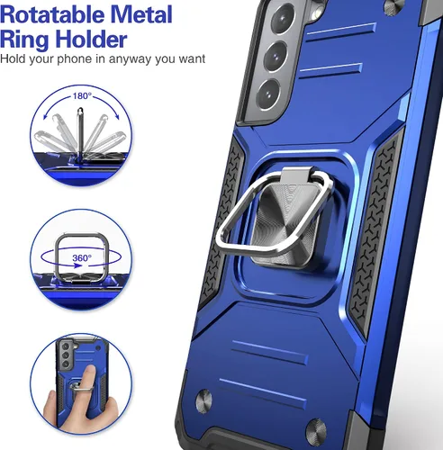 Miniatura 3 de Funda híbrida para Samsung Galaxy S21 FE 5G con protector para Samsung Galaxy S21 FE 5G, color azul