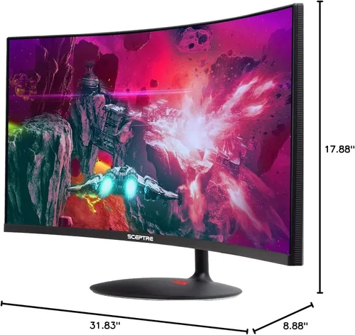 Miniatura 7 de Sceptre Monitor LED creativo curvo UltraWide 21: 9 de 34 pulgadas 2560x1080 HDMI DisplayPort sin marco hasta 100Hz, negro máquina 2020 (C345W-2560UN)