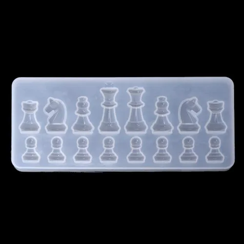 Miniatura 4 de Molde de ajedrez internacional de silicona, molde de resina epoxi de arcilla para bricolaje, moldes colgantes, ornamento de escritorio