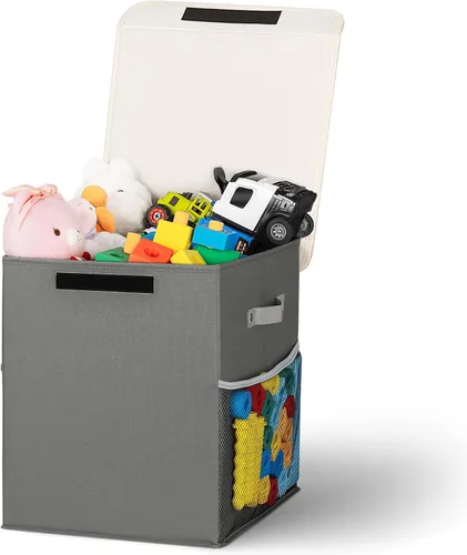 Miniatura 16 de Caja de almacenamiento grande de juguetes de 40 litros con tapa, caja grande de juguetes para niños, niñas y niños, cuarto del bebé y sala de estar