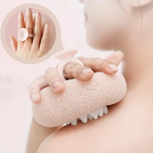 Miniatura 6 de Bola de Baño con Ventosa Girasol Super Suave, Nueva Bola de Baño 2-en-1 Girasol 2025 con Anillos para los Dedos, Esponja de Baño Exfoliante