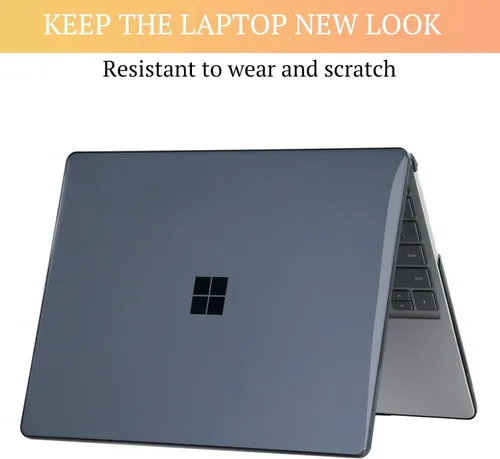 Miniatura 4 de CISSOOK Crystal Black - Funda para laptop Microsoft Surface de 12.4 pulgadas, carcasa rígida de plástico negra con cubierta de teclado para laptop