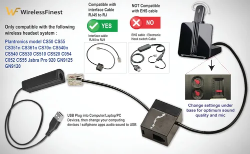 Miniatura 4 de Enchufe USB Ordenador PC Laptop a RJ9 hembra Adaptador para auriculares Trabajo con Avaya Nortel Nt Yealink Viop POE NEC Mitel Office Escritorio