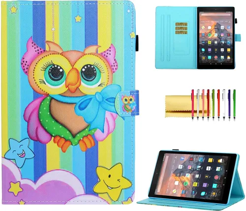 Miniatura 16 de Funda tipo cartera para tableta Amazon Fire HD 10 (5ª generación/7ª generación/9ª generación), soporte plegable delgado