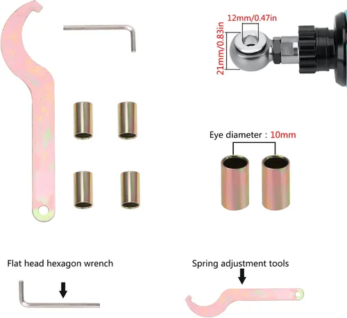 Miniatura 3 de Amortiguadores universales de motocicleta de 11.024 in, 11 pulgadas, suspensión trasera, 2 unidades, compatibles con Honda CB, Yamaha Gokart