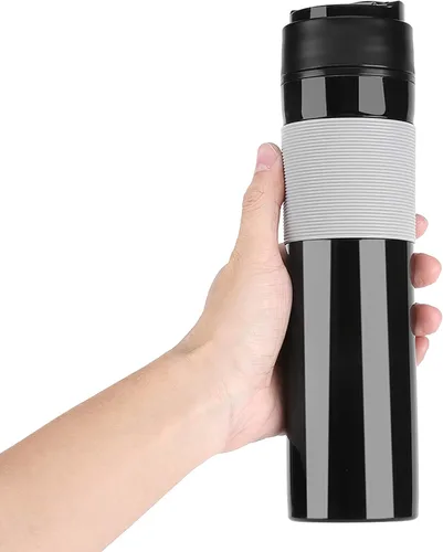 Miniatura 7 de Botella de prensa de café, taza portátil de 11.8 fl oz para té y café, botella de café, taza de viaje, taza de agua, taza de café, taza de agua Negro