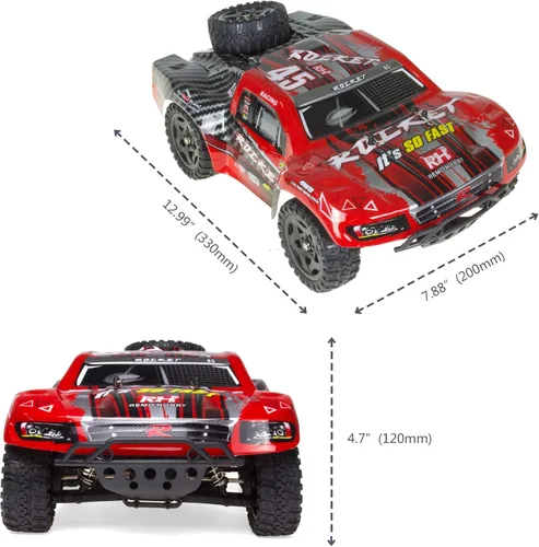 Miniatura 5 de Cheerwing 1:16 escala corto curso RC coche, 40KM/H de alta velocidad 4WD camión de control remoto todoterreno coche de control remoto Rojo