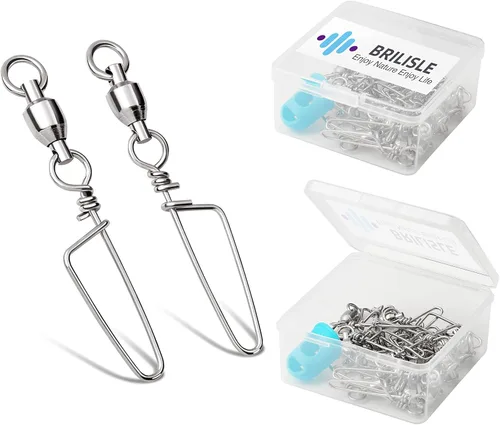 Miniatura 8 de Giratorios a presión de pesca, rodamiento de bolas de agua salada y agua dulce de alta resistencia, resistencia a la corrosión inoxidable