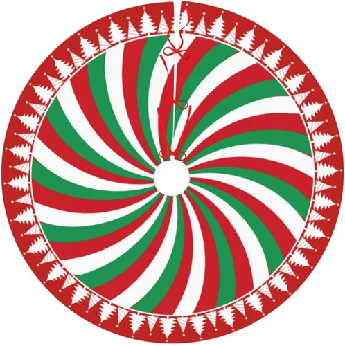 Miniatura 6 de Falda de Árbol de Navidad con Diseño de Dulces en Remolino de 36 Pulgadas, Alfombra de Árbol de Navidad, Decoración de Fiesta Navideña de Invierno 7