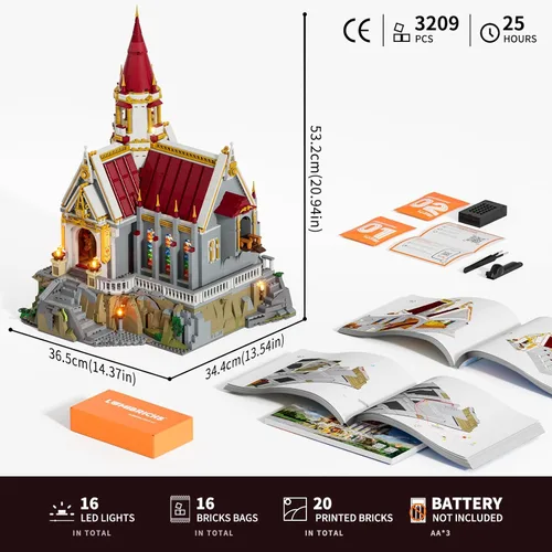 Miniatura 6 de LUMIBRICKS Castillo Medieval del Rey y Tesorería Conjunto de Ladrillos de Construcción - Colección Modular de Ciudad de la Edad Media