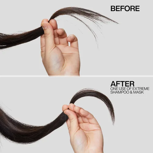 Miniatura 6 de Redken Juego de champú, acondicionador y tratamiento sin enjuague extremo para cabello dañado, repara y reduce la rotura, impregnado con proteínas