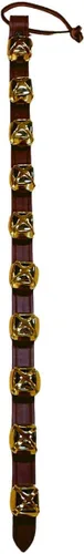 Miniatura 22 de Warner Arctic Sleigh Bells - Timbres decorativos de cuero para puerta (10 pulgadas con 3 campanas, cuero negro con campanas de latón)
