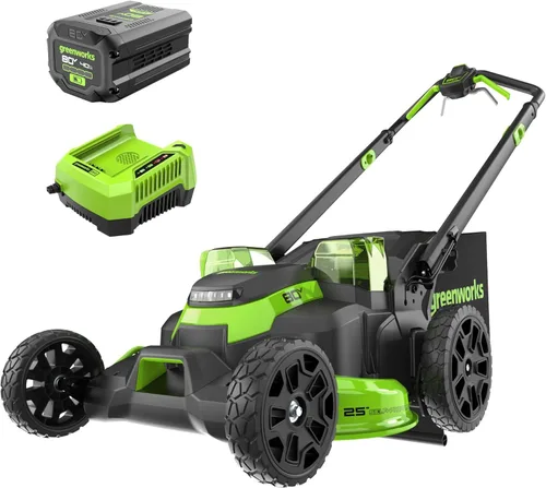 Miniatura 16 de Greenworks Cortacésped eléctrico inalámbrico sin escobillas de 80 V 21 pulgadas (autopropulsado) + soplador de hojas axial (580 CFM)