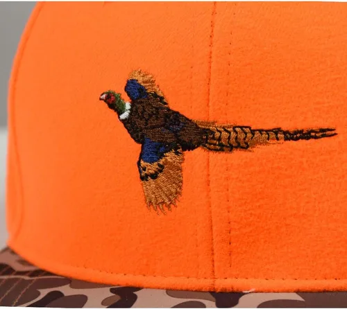 Miniatura 5 de EDTREK Gorra Snapback de rendimiento para exteriores con ala plana - Bordado único de animales Naranja - Faisán