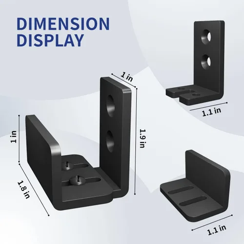 Miniatura 4 de Bdmetals - Guía de suelo para puerta corrediza de granero, guía inferior ajustable en forma de U, diseño de fondo empotrado/plano, guía en U montada