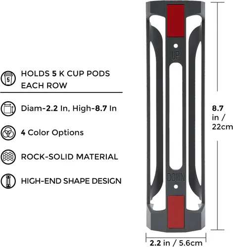 Miniatura 3 de Soporte para tazas K para Keurig: soportes para cápsulas de café para mostrador de espacio pequeño, soportes para Kcup para montaje en pared