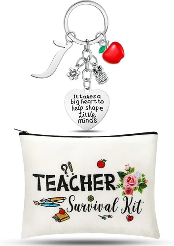 Miniatura 17 de Juego de regalo de agradecimiento al profesor, kit de supervivencia para profesores, llavero con inicial, regalos para profesores de graduación