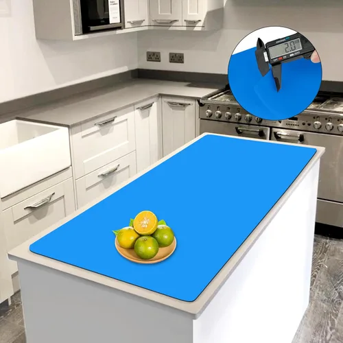 Miniatura 20 de Tapete de silicona súper grande, 120 x 24 pulgadas, tapete de silicona para encimera de cocina, tapete antideslizante resistente al calor, tapete