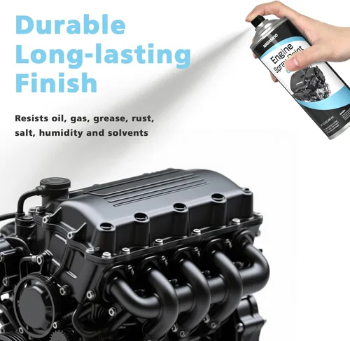 Miniatura 3 de NADAMOO Pintura en aerosol para motor de alta temperatura - Resistente a altas temperaturas hasta 600°F/315°C, acabado mate negro para bloques