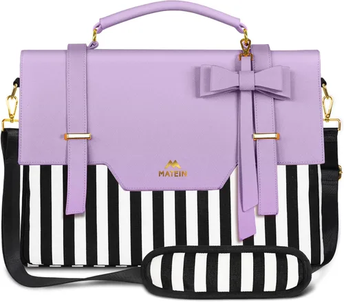 Miniatura 11 de MATEIN Bolsa para laptop para mujeres, maletín delgado de 15.6 pulgadas para computadora, funda, bolsa ligera linda y femenina de mensajero