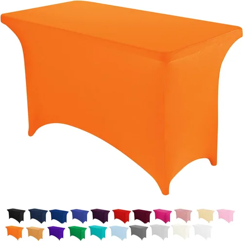 Miniatura 16 de Peomeise - Funda de mesa de elastano de 4 pies, mantel rectangular elástico de elastano (verde manzana, 4 pies)