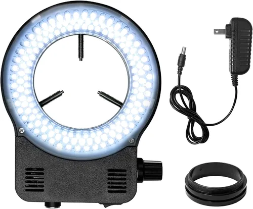 Miniatura 8 de 144 64 Iluminación LED de anillo de luz para microscopio estéreo, lámpara de luz de anillo ajustable industria, monocular, binocular, soldadura 64