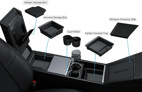 Miniatura 8 de Organizador de Consola Central de 5 Piezas Compatible con 2025-2026 Nuevo Tesla Model Y Juniper/2024-2026 Tesla Model 3 Highland Accesorios, Caja