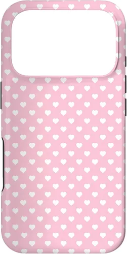 Miniatura 29 de Funda para iPhone 11 Pro Max con diseño de corazones, color rosa claro, blanco y rosa claro para mujeres y niñas