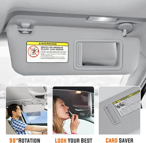 Miniatura 4 de Youxmoto para Hyundai Elantra Visor solar gris para lado del conductor izquierdo y lado del pasajero derecho, reemplazo para Hyundai Elantra 2011