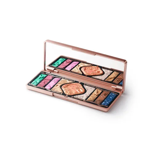 FLORASIS Paleta de maquillaje Phoenix con grabado floral, Paleta de sombras de ojos natural de larga duración y mezclable para mujeres (03 Luz solar