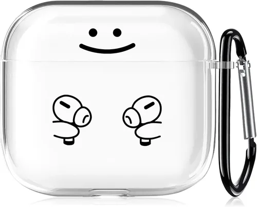 Miniatura 51 de Funda transparente para AirPods de 2ª generación de 1ª generación, diseño de gatito kawaii para mujeres, hombres y niños, funda de carga de TPU
