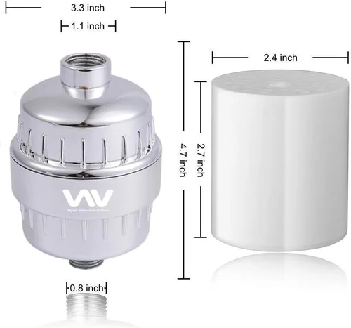 Miniatura 6 de Filtro de ducha de 32 etapas con vitamina C para agua dura, filtro de cabezal de ducha suavizante de agua con cartucho de filtro reemplazable