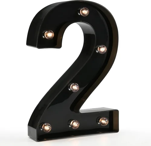 Miniatura 9 de Oycbuzo - Letras con iluminación Led, letras del alfabeto, color negro, para decoración de bares, festivales, cumpleaños, bodas
