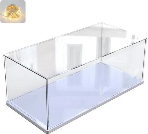 Miniatura 25 de Vitrina de acrílico transparente engrosada para coleccionables Lego 75325, caja transparente de autoensamblaje, gran protección antipolvo con base
