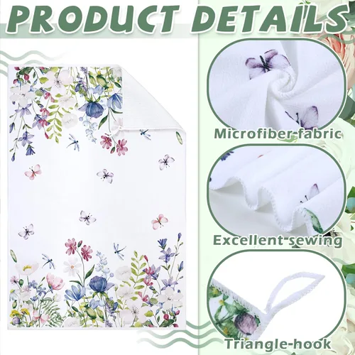 Miniatura 5 de Geyoga 6 toallas de cocina florales de primavera, flamenco, toallas de mano, girasol, margarita, flores silvestres, paños de té para primavera