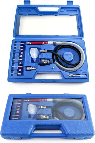 QWORK Air Micro Grinder, 2 juegos de mini lápiz de 1/8 pulgadas, herramienta de corte neumática para lápiz, 65000 RPM velocidad libre