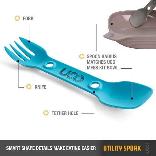 Miniatura 2 de UCO Utility Spork 3 en 1 Combo Cuchara-Tenedor Cuchillo Utensilios de camping