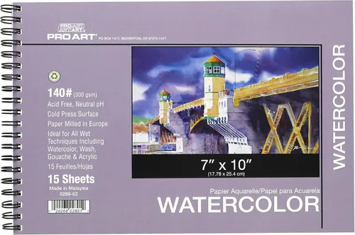 Miniatura 22 de Pro Art Bloc de acuarela de 12 x 16 AF 140 libras, 15 unidades, papel de acuarela, cuaderno de bocetos, papel de color de agua, bloc de papel