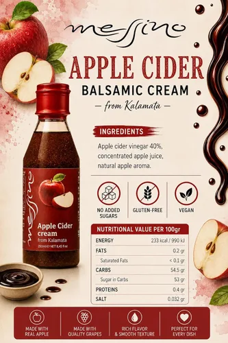 Miniatura 2 de Messino Esmalte balsámico de sidra de manzana, 8.5 fl oz - Reducción balsámica de manzana dulce para rociar, ensaladas y acabado