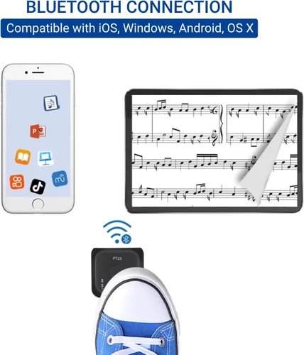 Miniatura 2 de Page Turner - Pedal giratorio de página de música recargable, Bluetooth, compatible con iOS, Android, sistema (negro)