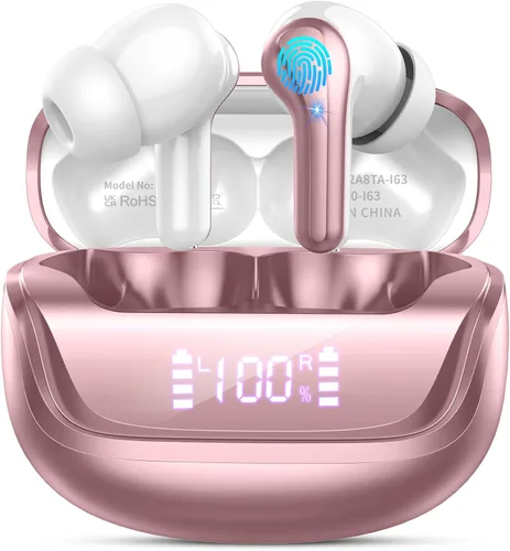 Miniatura 11 de Auriculares inalámbricos, auriculares Bluetooth 5.4 con graves estéreo, auriculares Bluetooth en el oído con cancelación de ruido y micrófono