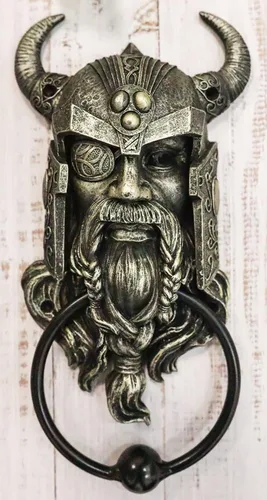 Miniatura 2 de Ebros Gift Gobernante nórdico vikingo de Asgard Warrior Raven God Odin The Alfather - Alabador decorativo para puerta con resina hecha a mano
