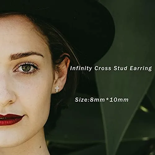 Miniatura 2 de Rnivida Aretes de plata de ley 925 con cruz para mujer