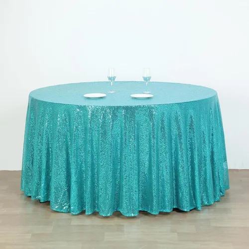 Miniatura 19 de Tableclothsfactory Luxury Collection - Manteles redondos de lentejuelas de 108 pulgadas, color dorado