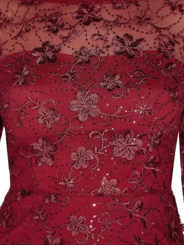 Miniatura 4 de Adrianna Papell Midi acampanado con bordado de lentejuelas para mujer