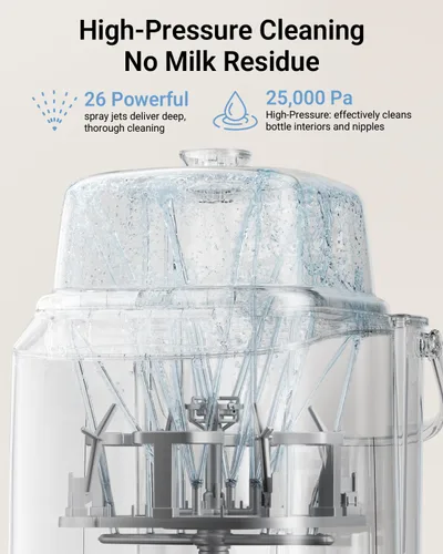 Miniatura 2 de Lavadora de Biberones Bear Pro, Lavadora y Esterilizador y Secador de Biberones - Todo en una Máquina para Biberones, Piezas de Bomba y Artículos