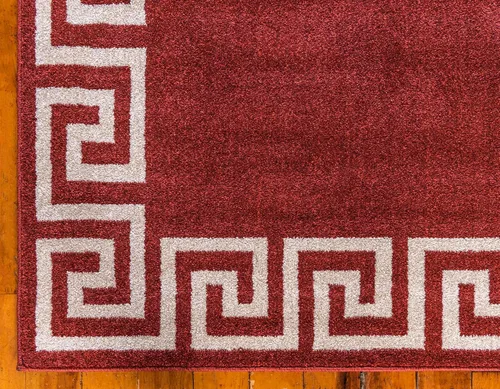 Miniatura 8 de Unique Loom Athens Collection - Alfombra clásica geométrica con diseño de borde moderno, 5 x 8 pies, color borgoña/beige